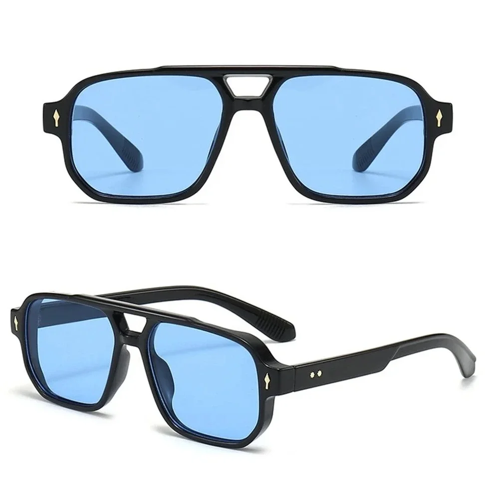 Men Retro Pilot Aviator Style Oversized Square‎ Rectangular Frame Lentes Gafas
